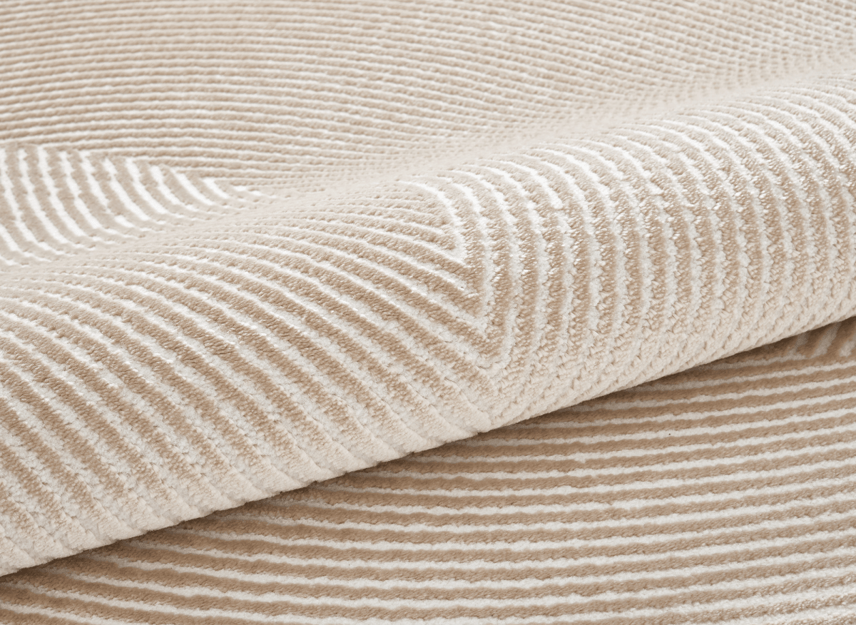 Tapis beige et blanc motif organique 200 x 290 cm SAND