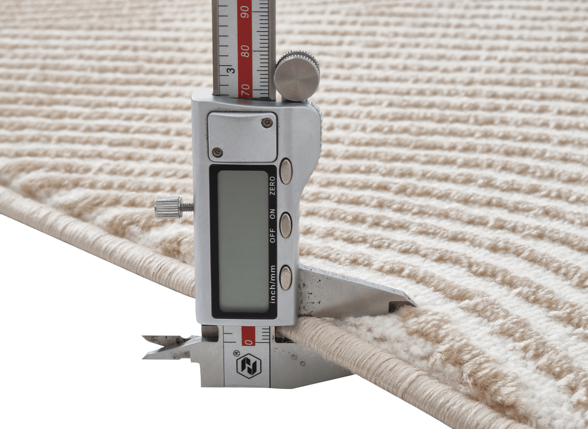 Tapis beige et blanc motif organique 200 x 290 cm SAND