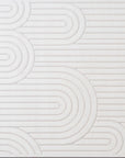 Tapis blanc écru à relief géométriques 154 x 230 cm AFINA