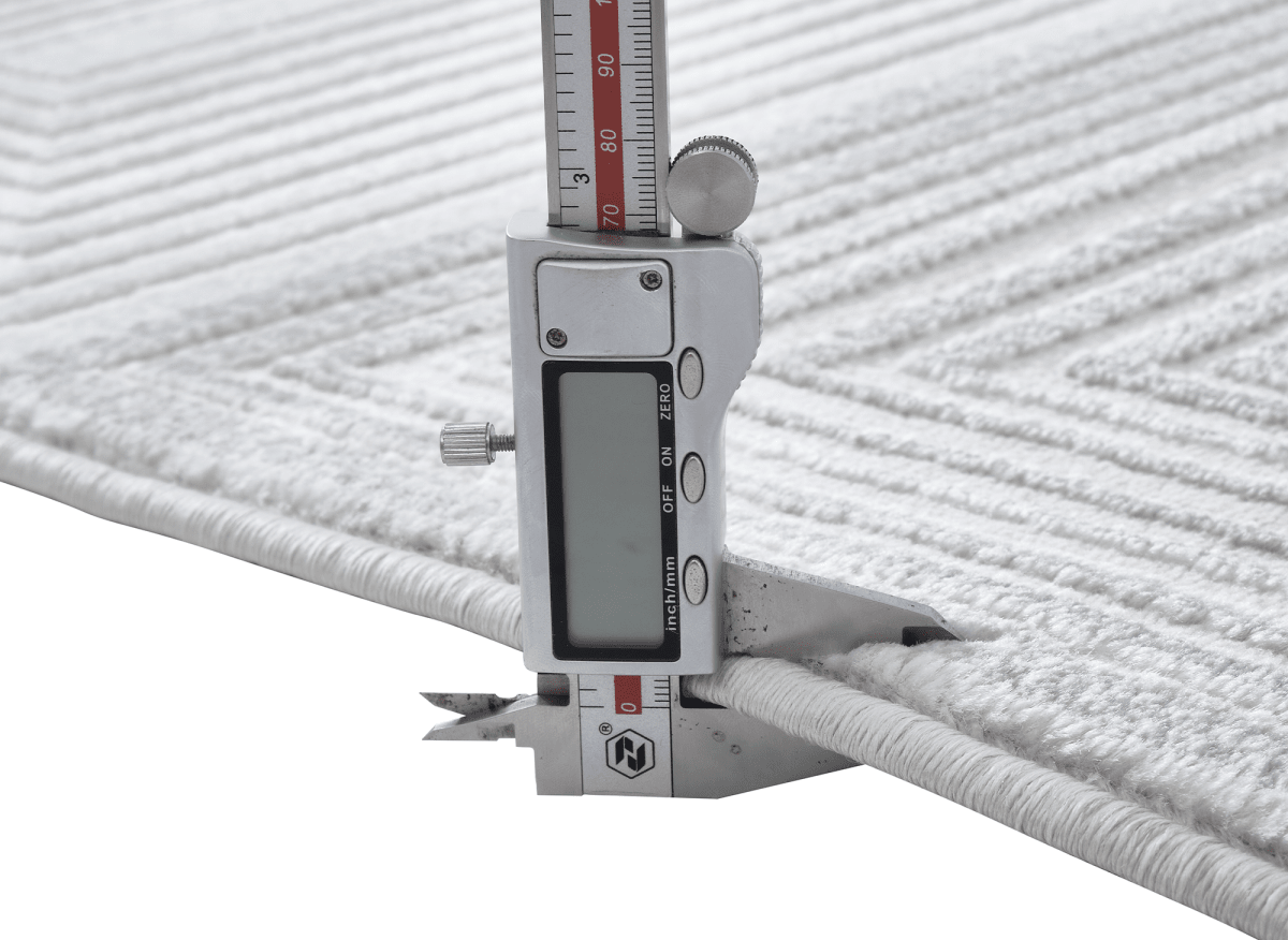 Tapis graphique art déco gris et blanc 200 x 290 cm HALL