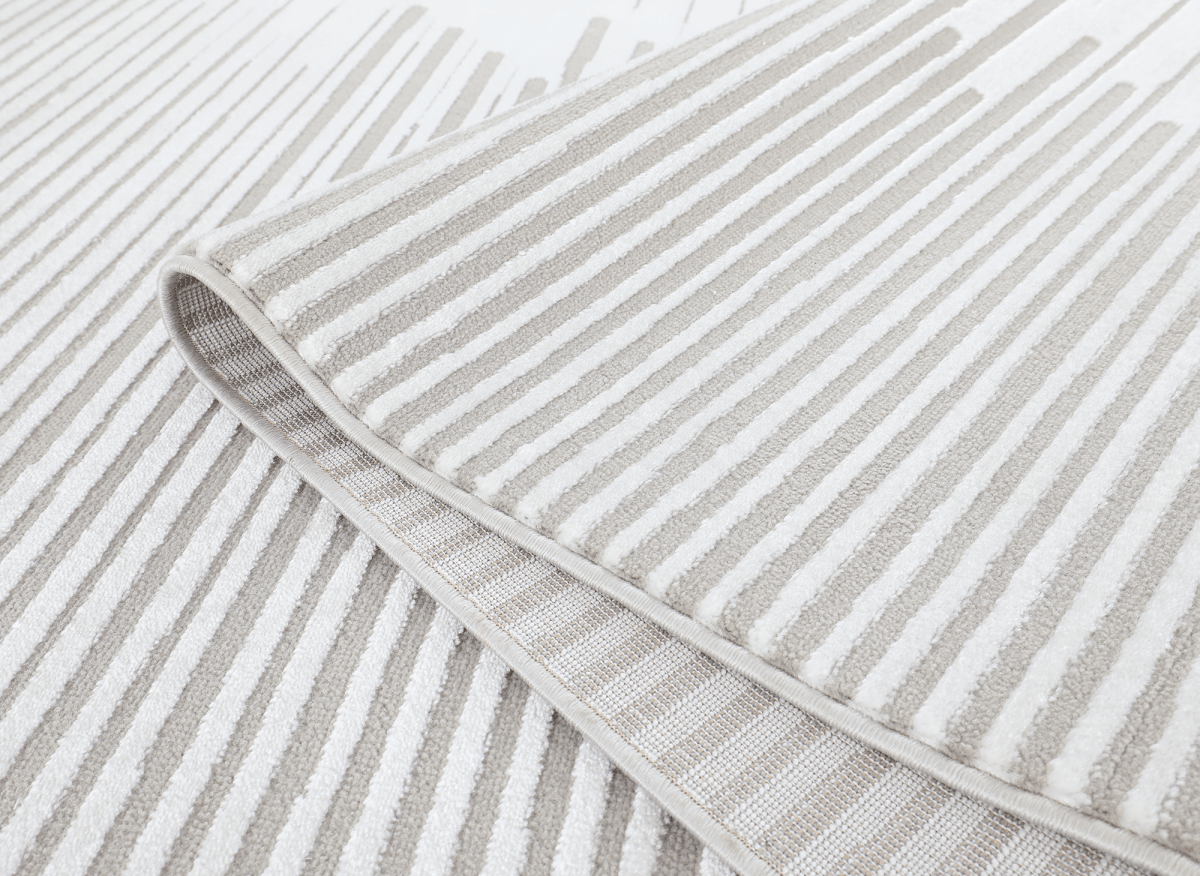 Tapis gris à lignes asymétriques 160 x 230 cm VENISE