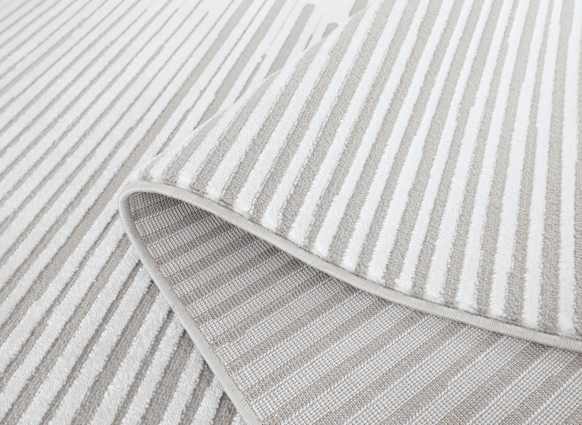 Tapis gris à lignes asymétriques 200 x 290 cm VENISE
