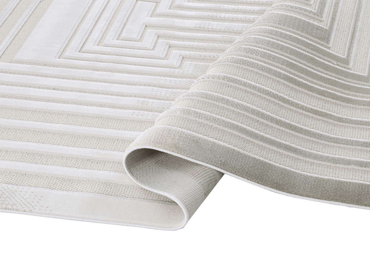Tapis gris à motifs de lignes 200 x 290 cm PERTONA